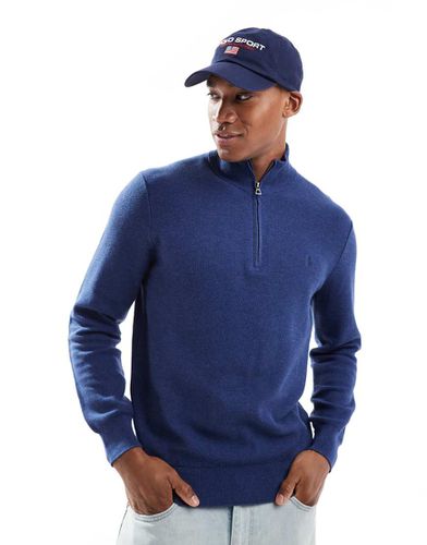 Icon - Maglione in cotone mélange con logo e zip corta - Polo Ralph Lauren - Modalova