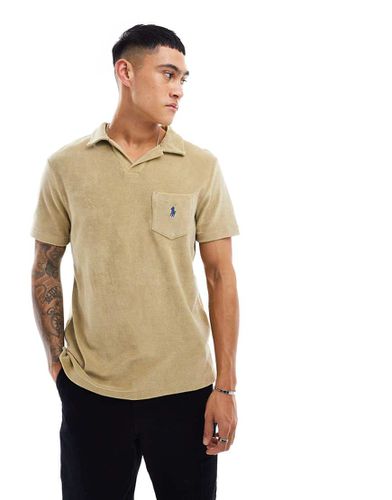 Icon Spa - Polo in spugna beige con logo sulla tasca - Polo Ralph Lauren - Modalova