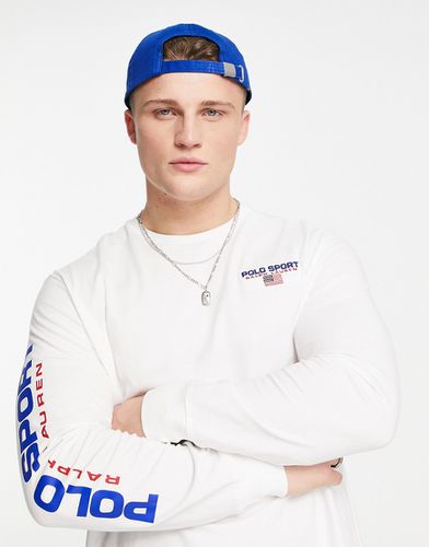 Sport Capsule - Maglia bianca a maniche lunghe con logo sul braccio - Polo Ralph Lauren - Modalova