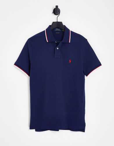 Polo slim in piqué con logo e bordi a contrasto - Polo Ralph Lauren - Modalova