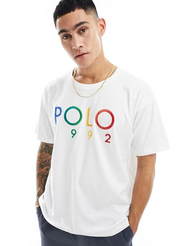 T-shirt oversize ampia bianca con logo 1992 multicolore - Polo Ralph Lauren - Modalova