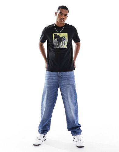 Paul Smith - T-shirt nera con stampa di zebra - PS Paul Smith - Modalova