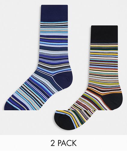 Confezione da 2 paia di calzini a righe con logo - Paul Smith - Modalova