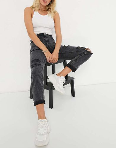 Mom jeans invecchiati slavato - Parisian - Modalova