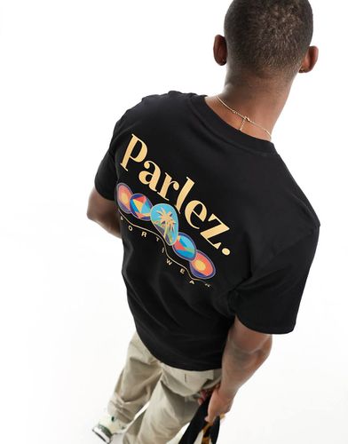 T-shirt in cotone nera con logo - Parlez - Modalova