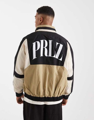 Veste color block avec logo et fermeture éclair - Noir et beige - Parlez - Modalova