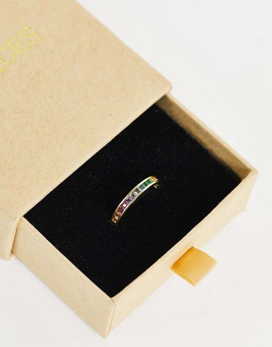 Anello impilabile placcato con pietre arcobaleno - Pieces - Modalova