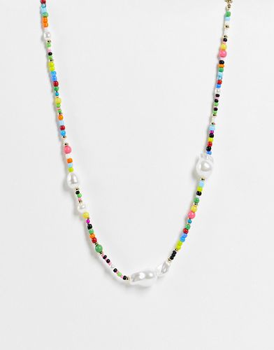Collana con perline multicolore - Pieces - Modalova