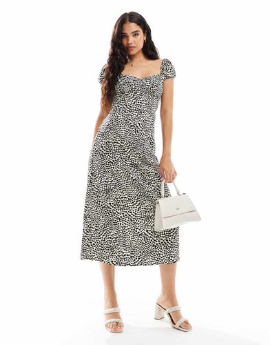 Vestito lungo stile milkmaid con stampa leopardata e maniche a sbuffo - Pimkie - Modalova