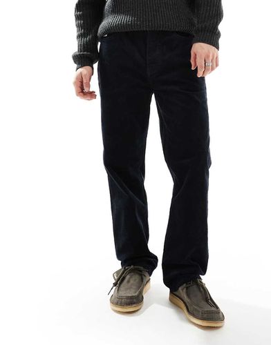 Pantaloni neri regular fit in velluto a coste - Pretty Green - Modalova