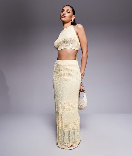 Ensemble au crochet avec top dos nu noué au dos et jupe longue - Princess Polly - Modalova