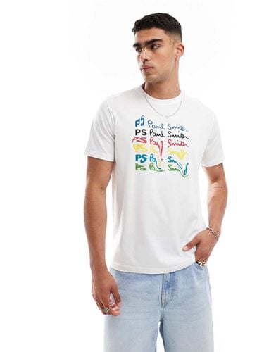 T-shirt bianca con logo arcobaleno - PS Paul Smith - Modalova