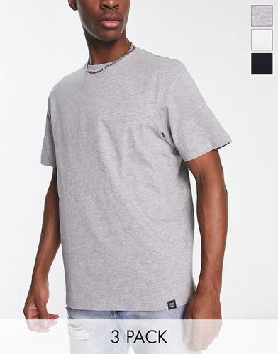 Confezione da 3 t-shirt basic nera, bianca e grigia - Pull & Bear - Modalova