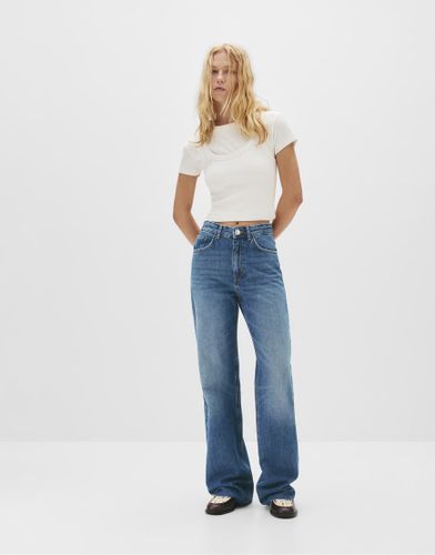 Jean droit à taille haute - foncé - Pull & bear - Modalova