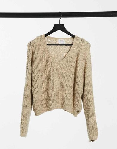 Maglione sabbia con scollo a V - Pull & Bear - Modalova