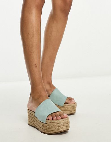 Sandali stile espadrilles azzurri con plateau - Pull & Bear - Modalova