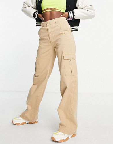 Pantaloni cargo a vita alta beige con fondo ampio - Pull & Bear - Modalova