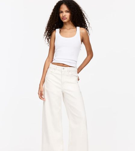 Petite - Jean large à taille haute - Beige - Pull & bear - Modalova