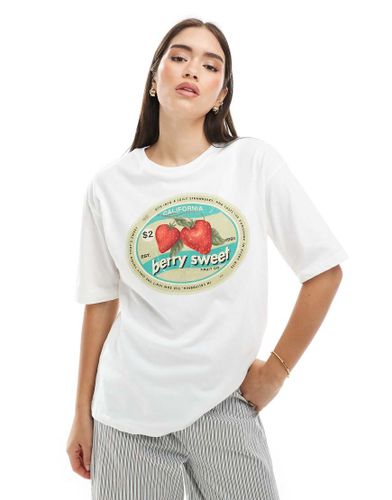 T-shirt vintage à imprimé fraises - Pull & bear - Modalova