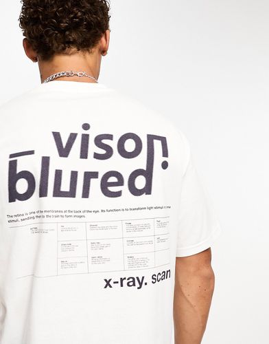 T-shirt bianca con stampa "Vision Blured" - Pull & Bear - Modalova