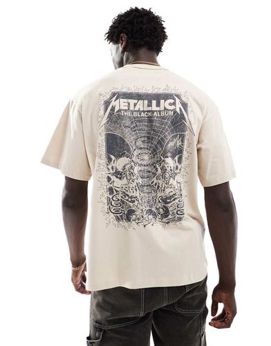 T-shirt color sabbia con stampa dei Metallica - Pull & Bear - Modalova