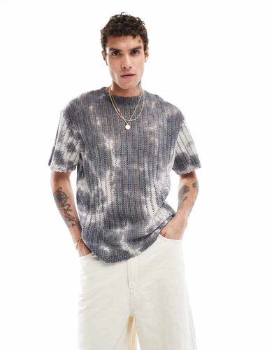 T-shirt grigia tie-dye all'uncinetto - Pull & Bear - Modalova