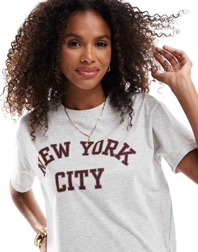 T-shirt oversize chiaro con stampa "New York City" - Pull & Bear - Modalova