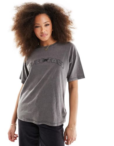T-shirt oversize grigia lavaggio acido con grafica - Pull & Bear - Modalova