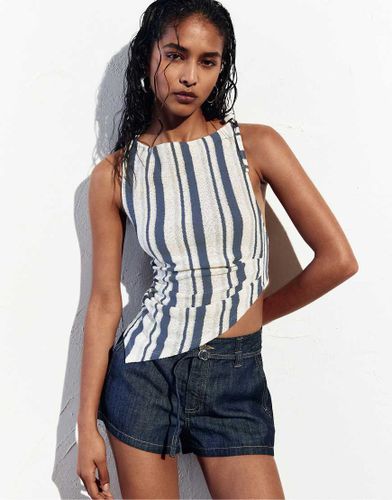 Top champêtre asymétrique à rayures - Pull & bear - Modalova