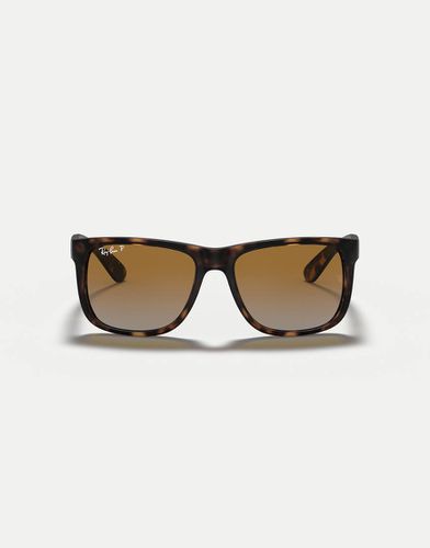 Justin - Occhiali da sole polarizzati squadrati classici havana con lenti marroni - Ray-Ban - Modalova