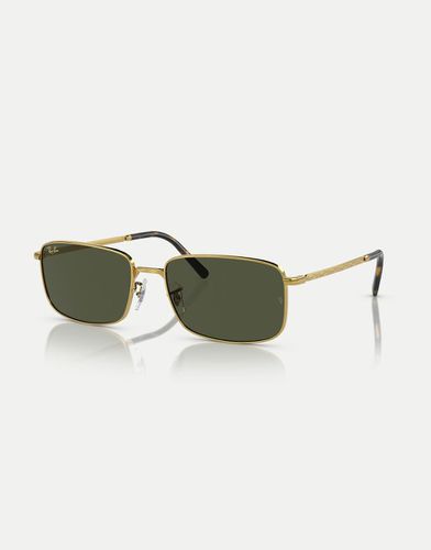 RB3717 - Occhiali da sole rettangolari con lenti verdi - Ray-Ban - Modalova