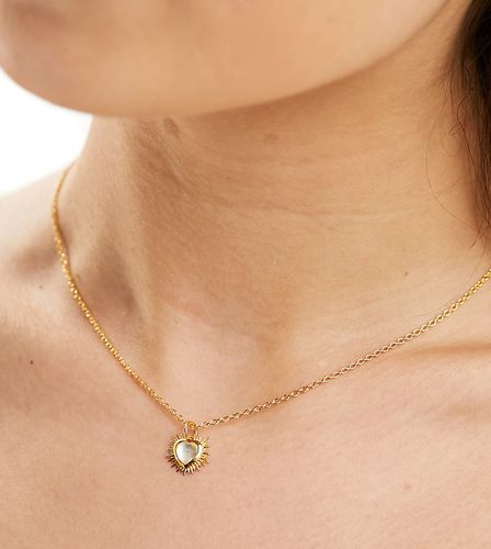 Electric Love - Collana placcata 22 k con cristallo piccolo a forma di cuore e confezione regalo - Rachel Jackson - Modalova