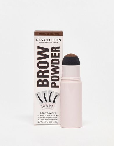 Brow Powder - Kit con timbri e stencil per sopracciglia - Medium Brown - Revolution - Modalova