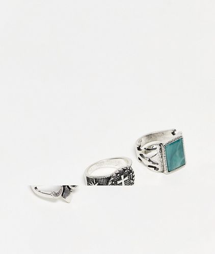 Confezione di anelli unisex gotici color spessi - Reclaimed Vintage - Modalova