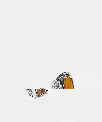 Confezione di anelli unisex placcati con pietra - Reclaimed Vintage - Modalova