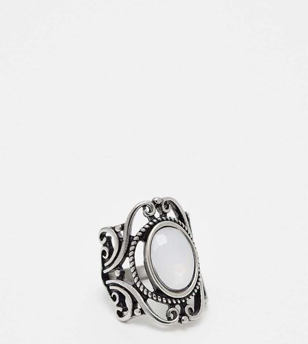 Anello bohémien in acciaio inossidabile stile grunge con pietra - Reclaimed Vintage - Modalova