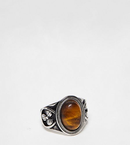 Anello unisex in acciaio inossidabile con pietra - Reclaimed Vintage - Modalova
