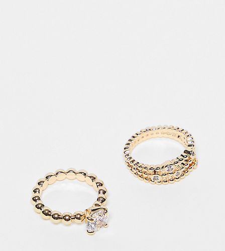 Inspired - Confezione di anelli color oro con pietre - Reclaimed Vintage - Modalova