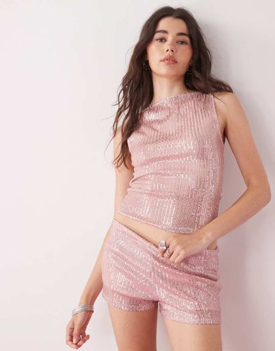 Mini-short d'ensemble style festival orné de sequins - Reclaimed Vintage - Modalova