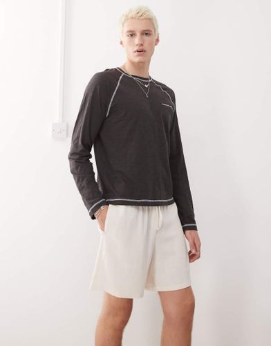 Short en lin mélangé - Crème - Reclaimed Vintage - Modalova