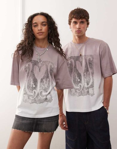 T-shirt crop top unisexe coupe carrée avec imprimé - Vieux - Reclaimed Vintage - Modalova