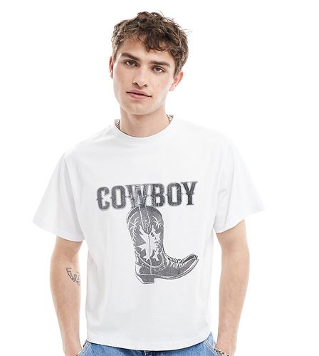 T-shirt oversize bianca con cowboy - Reclaimed Vintage - Modalova