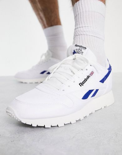 Classic - Sneakers in pelle bianche e blu - Reebok - Modalova
