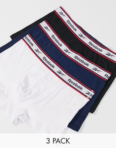 Confezione da 3 boxer aderenti bianco e blu navy - Reebok - Modalova