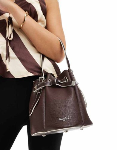 Borsa a secchiello con bordi raccolti - River Island - Modalova