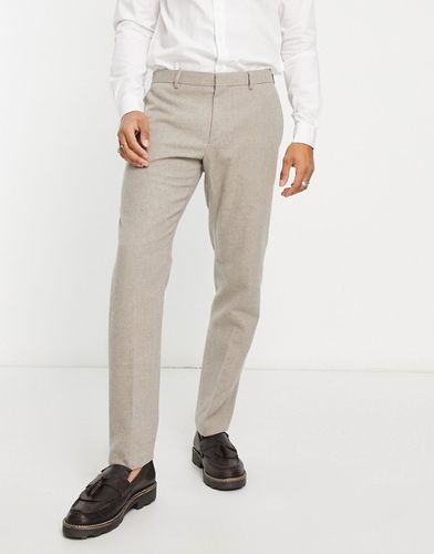 Pantaloni da abito slim fit in flanella color écru - River Island - Modalova
