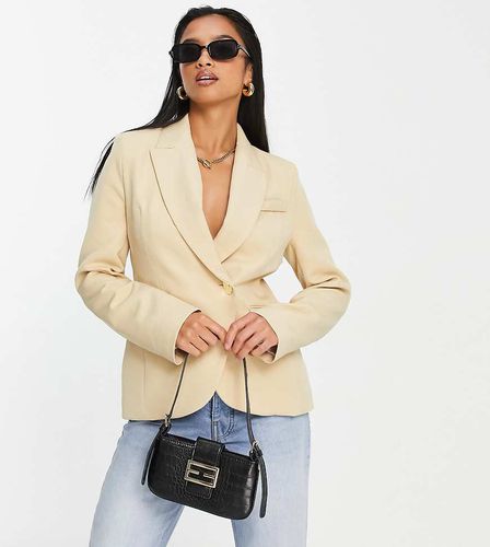 Blazer avvolgente arricciato beige in coordinato - River Island Petite - Modalova