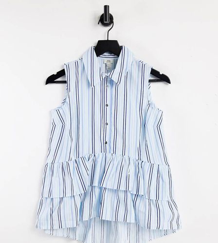 Camicia senza maniche con orlo con volant a righe - River Island Petite - Modalova