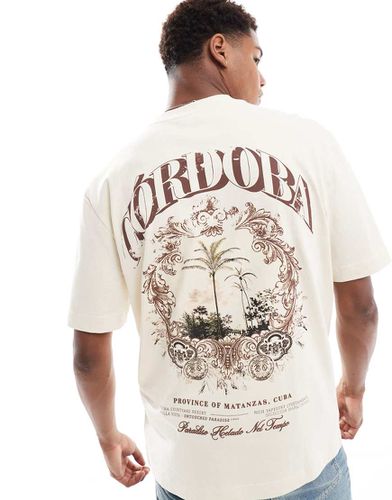 T-shirt écru con stampa "Cordoba" sul retro - River Island - Modalova