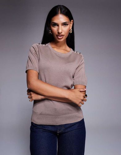 T-shirt ras de cou en maille - Marron - River Island - Modalova